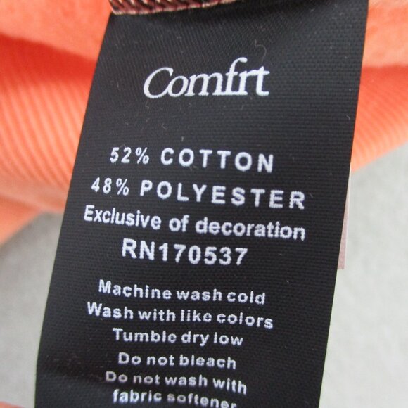 Comfrt Hoodie Adult Medium Coral Orange Signature Sweatshirt Pullover Fleece NEW - Picture 6 of 11